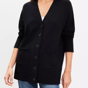 LOFT Classic Black button up Cardigan